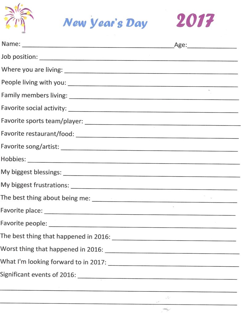 2017 Family History Questionnaire