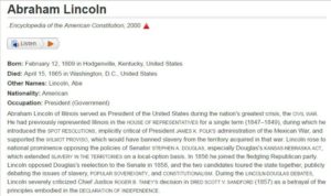 Abraham Lincoln biography
